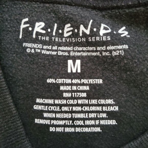 FRIENDS Unisex Digital Print Graphic Long Sleeve Shirt Black Size Medium NWT - Picture 6 of 11